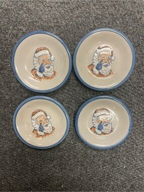 Louisville Stoneware Santa coasters lot 4